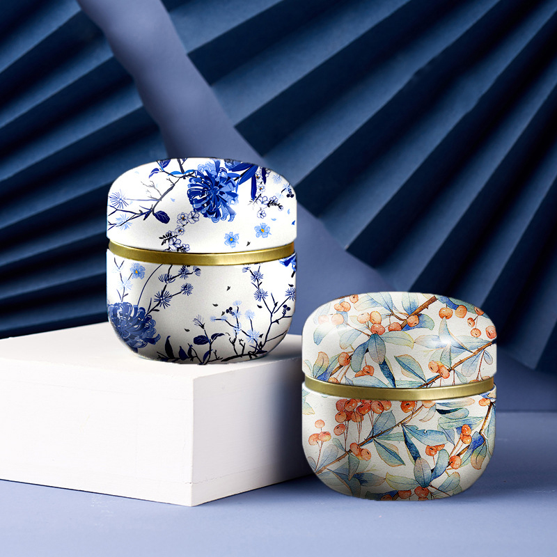 Candle Containers - ภาชนะชาเทียนกระป๋องกล่องชาขนมขนมขบเคี้ยวกระป๋องกลมขนาดเล็กมินิแบบพกพากระป๋องบรรจุภัณฑ์