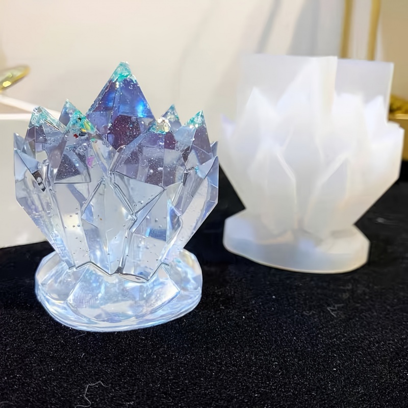 Candle Molds - 1 pcCrystal Cluster ตกแต่งแม่พิมพ์ซิลิโคนเทียนลูกตุ้มเครื่องประดับซิลิโคนแม่พิมพ์แม่พิมพ์ซิลิโคน, เทียนแม่พิมพ์, แม่พิมพ์เรซิน,