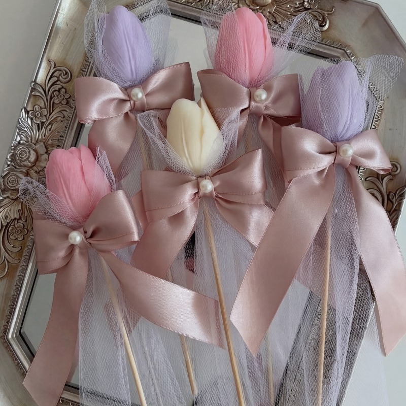เทียนหอมกลิ่นทิวลิป 5 ชิ้น บนไ - Soy Wax บทวิจารณ์และราคา