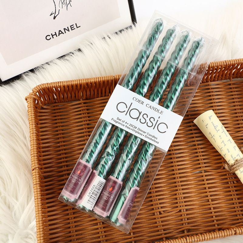 เทียนทรงสูงแบบยุโรป 4 ชิ้น พร้ - Silk Candle บทวิจารณ์และราคา