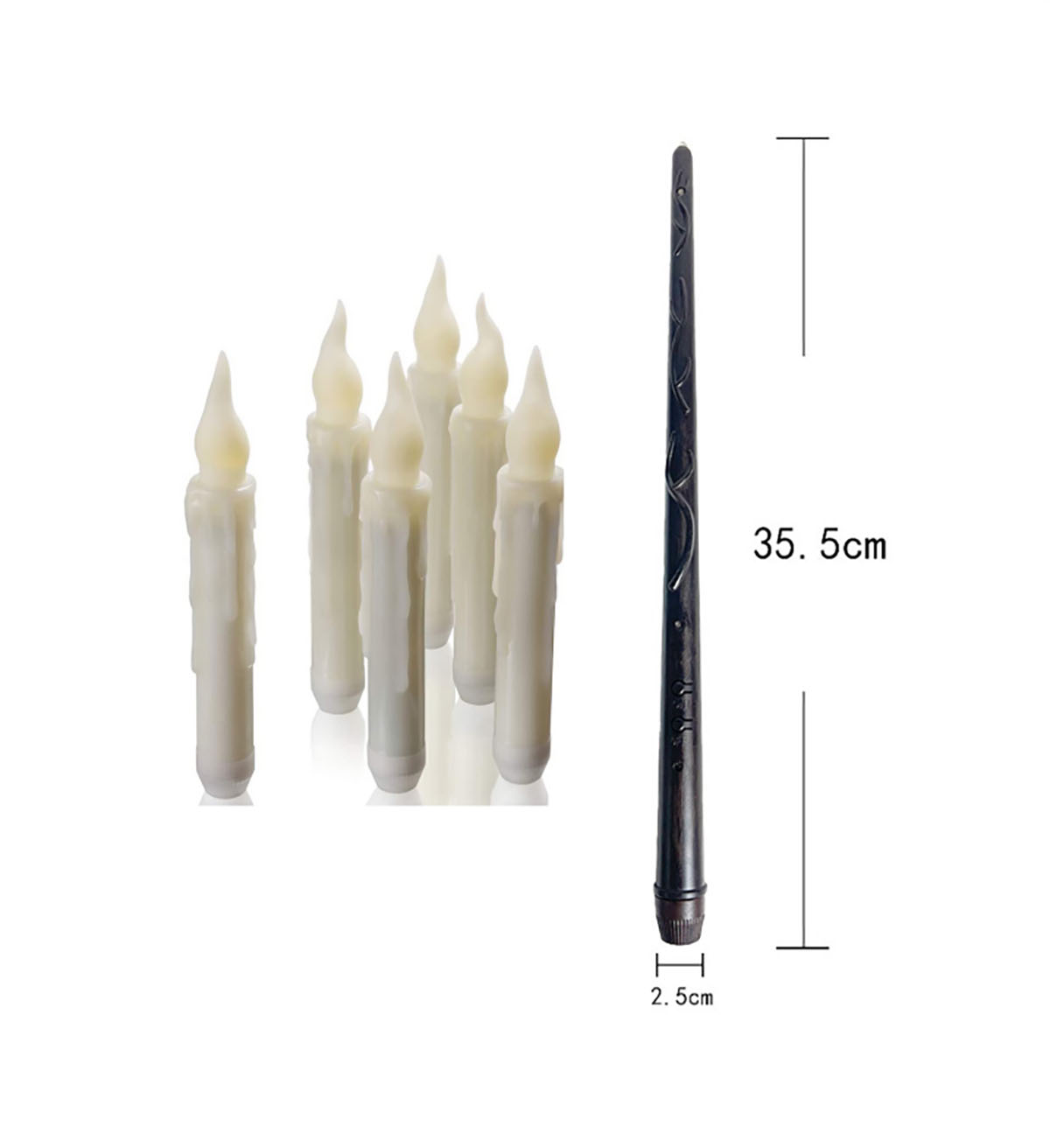 เทียนแท่งสีงาช้างไร้เปลวไฟ กระ - Candle Wick บทวิจารณ์และราคา