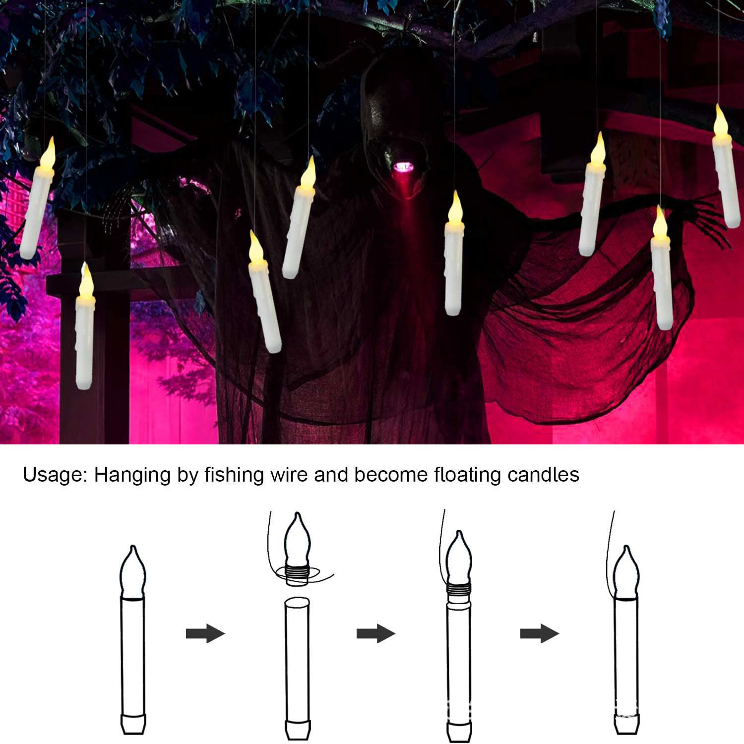 เทียนแท่งสีงาช้างไร้เปลวไฟ กระ - Candle Wick บทวิจารณ์และราคา